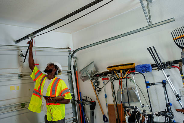 Professional Garage Door Panel Replacement technician working in Nellis AFB, NV
